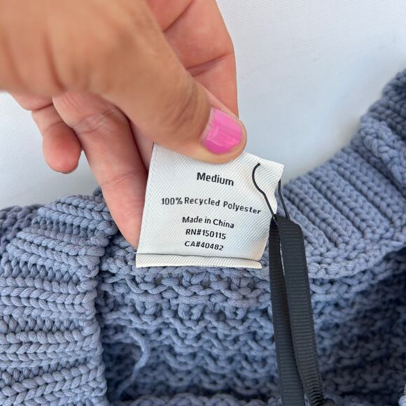 New Varley Adie Knit Vest Sweater Chunky Medium With Tags Stone Blue - Picture 9 of 11